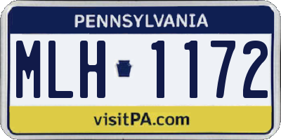 PA license plate MLH1172