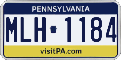 PA license plate MLH1184