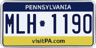PA license plate MLH1190