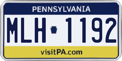 PA license plate MLH1192
