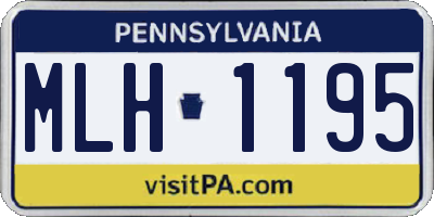 PA license plate MLH1195