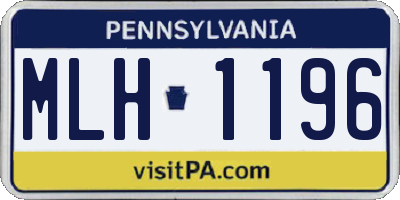 PA license plate MLH1196
