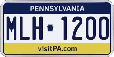 PA license plate MLH1200