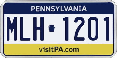 PA license plate MLH1201