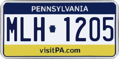 PA license plate MLH1205