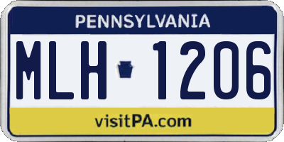 PA license plate MLH1206