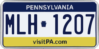PA license plate MLH1207