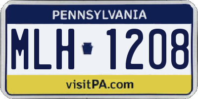 PA license plate MLH1208