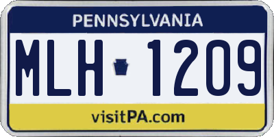 PA license plate MLH1209