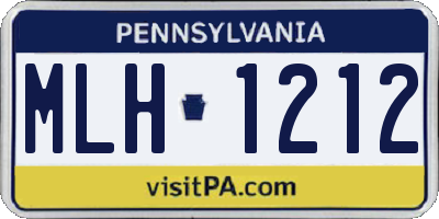 PA license plate MLH1212