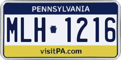 PA license plate MLH1216