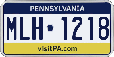 PA license plate MLH1218