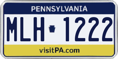 PA license plate MLH1222