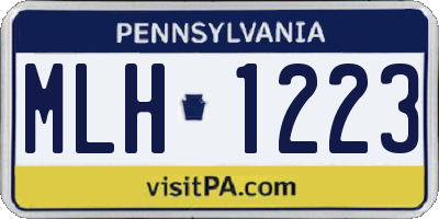 PA license plate MLH1223