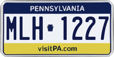 PA license plate MLH1227