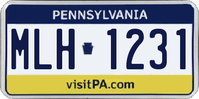 PA license plate MLH1231