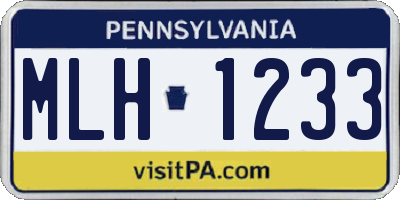 PA license plate MLH1233