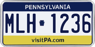 PA license plate MLH1236