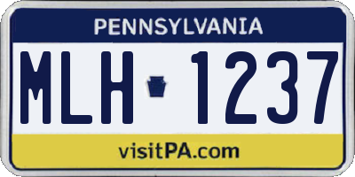 PA license plate MLH1237