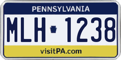 PA license plate MLH1238