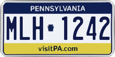 PA license plate MLH1242
