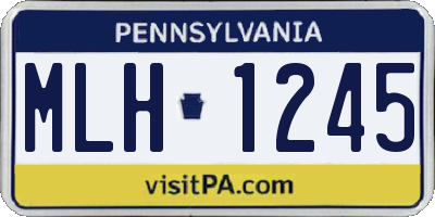 PA license plate MLH1245