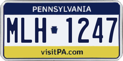 PA license plate MLH1247