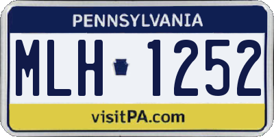 PA license plate MLH1252
