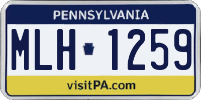 PA license plate MLH1259