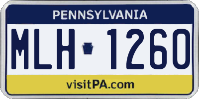 PA license plate MLH1260