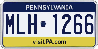 PA license plate MLH1266