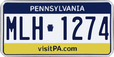 PA license plate MLH1274
