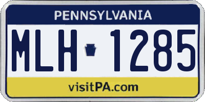 PA license plate MLH1285