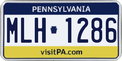 PA license plate MLH1286