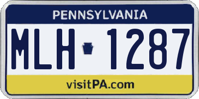 PA license plate MLH1287