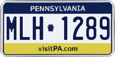 PA license plate MLH1289