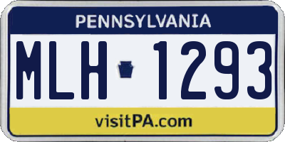PA license plate MLH1293