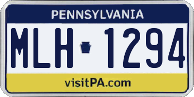 PA license plate MLH1294