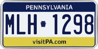 PA license plate MLH1298