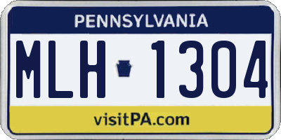 PA license plate MLH1304