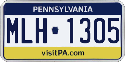 PA license plate MLH1305
