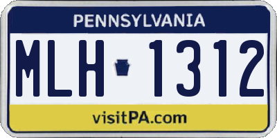 PA license plate MLH1312