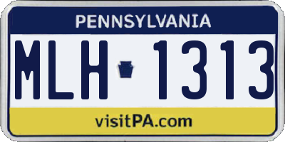 PA license plate MLH1313