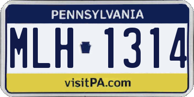 PA license plate MLH1314