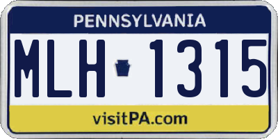 PA license plate MLH1315
