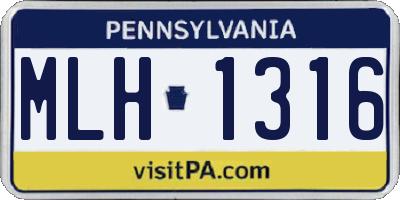 PA license plate MLH1316