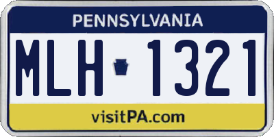 PA license plate MLH1321