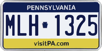PA license plate MLH1325
