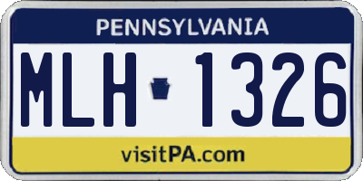 PA license plate MLH1326