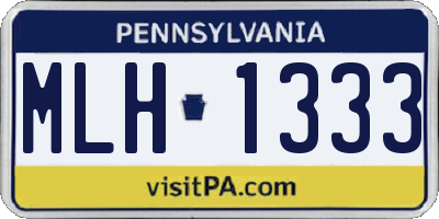 PA license plate MLH1333